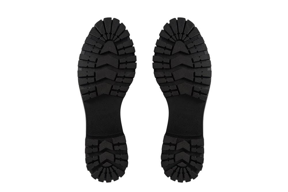 black rubber soles