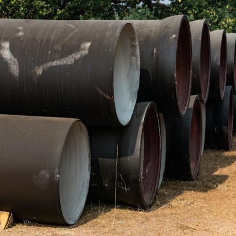 Ductile iron pipes. Image Credit: Shutterstock.com/mayank96