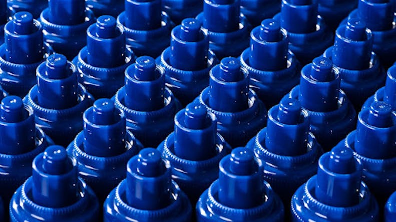 a multitude of blue injection molded parts