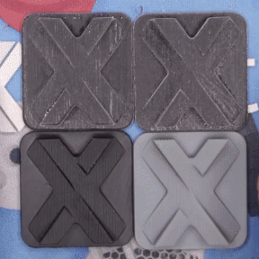 3D printed rubber Xometry logos