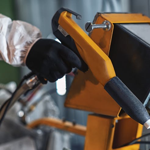 Powder coating sprayer. Image Credit: Shutterstock.com/Vadim Kulikov