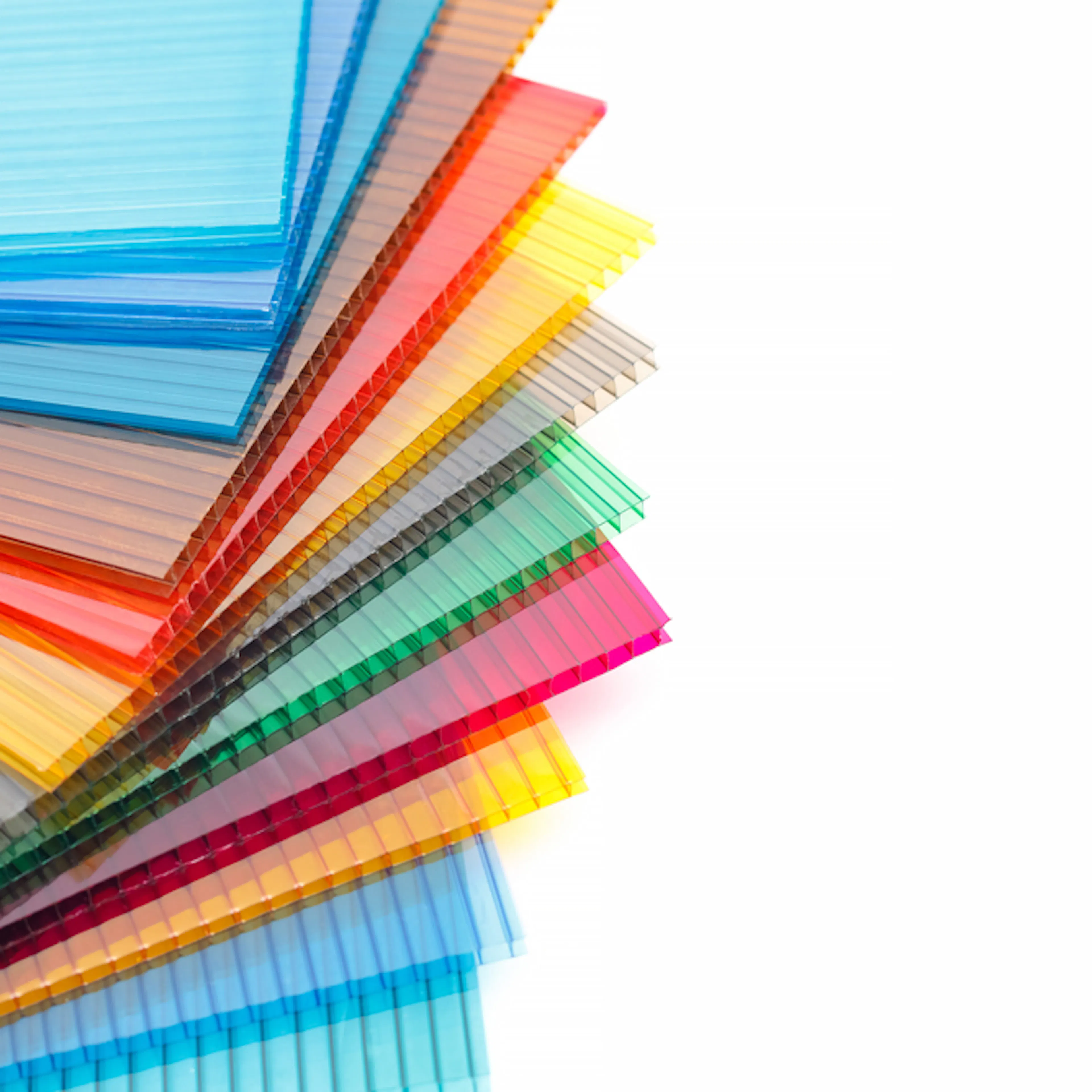 Colorful polycarbonate plastic sheet panels. Image Credit: Shutterstock.com/Cat Us