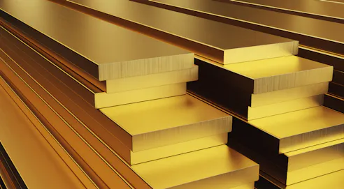 Brass plates. Image Credit: Shutterstock.com/SimoneN