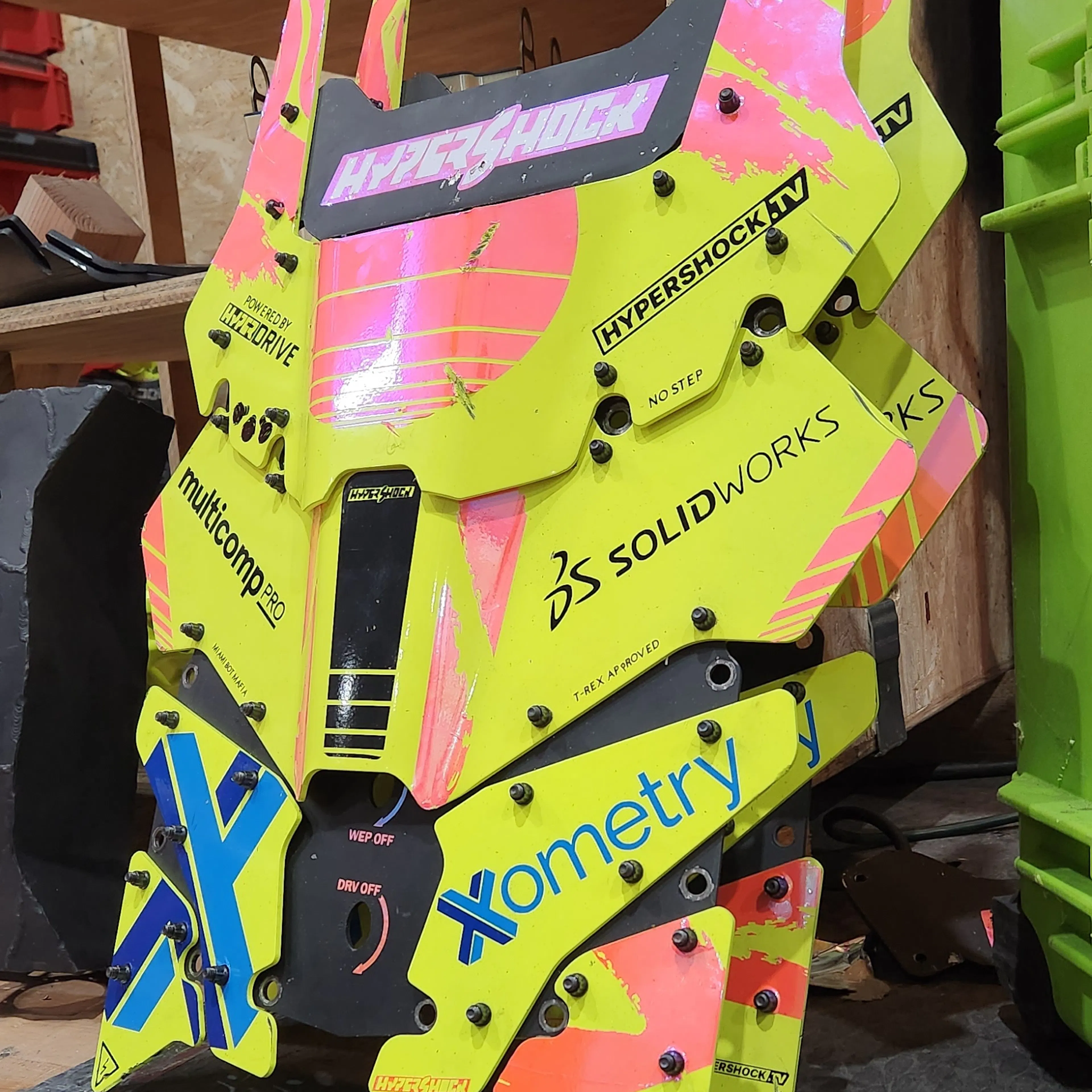 hyperschock parts, with the Xometry label showed prominently 