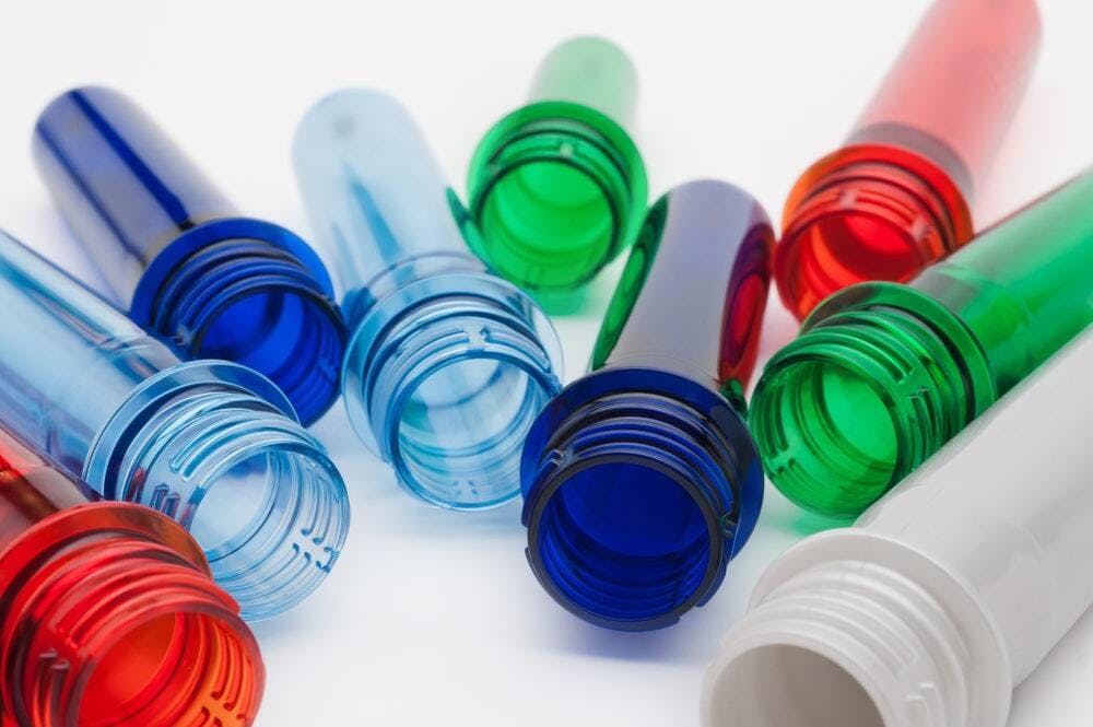 colored plastic bottles