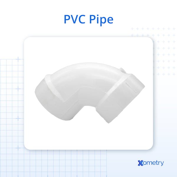 A photograph of a PVC pipe made at Xometry.