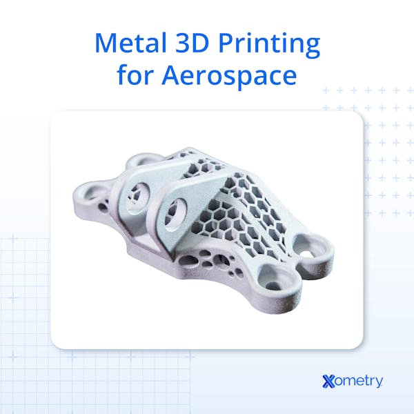 A photograph of an aerospace part manufactured with metal.