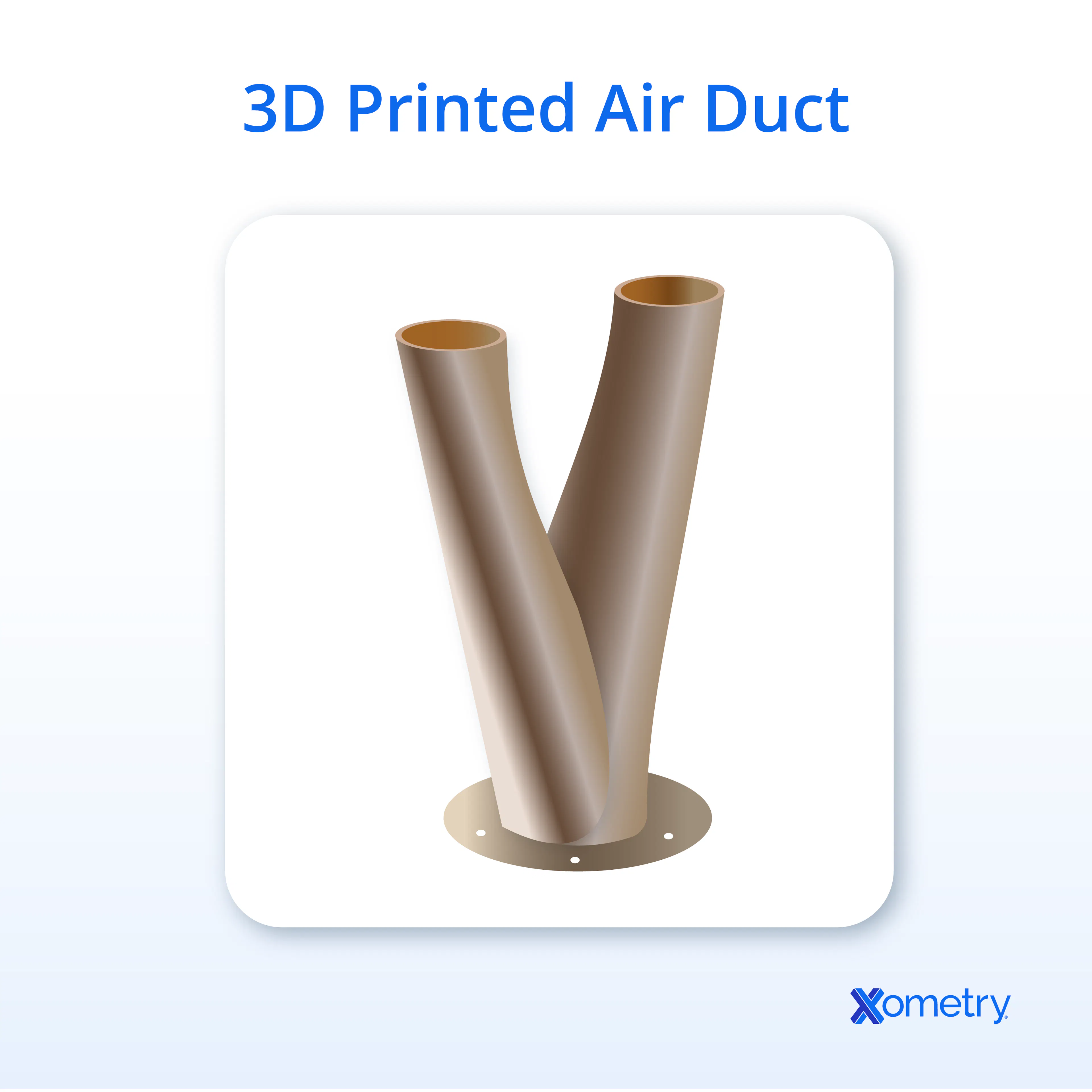 An illustration of a 3D-printed air duct