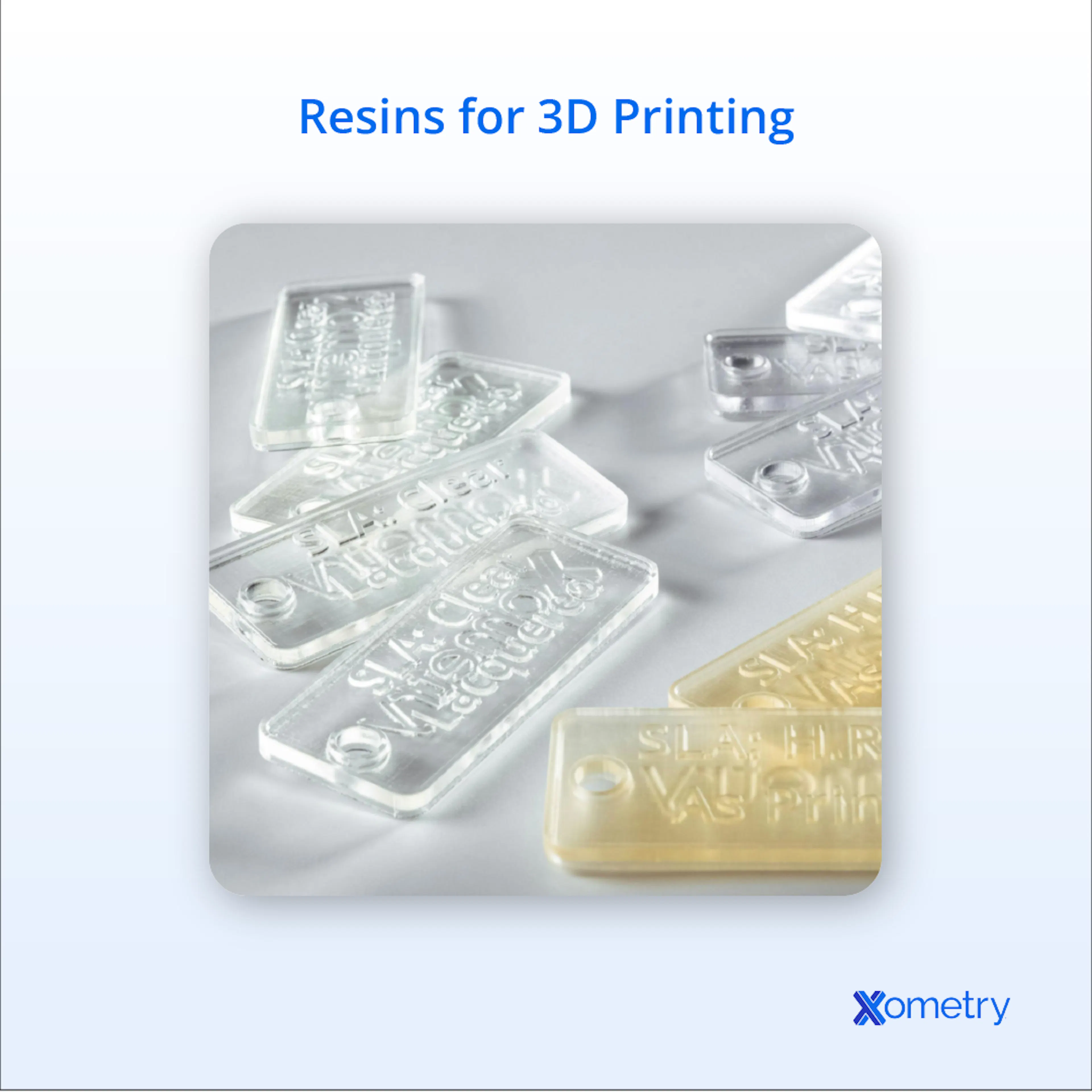 A photograph of resins used in 3D printing.