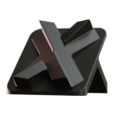 Image of an aluminum stand with a type III gray hardcoat anodized finish.
