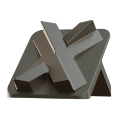 Image of an aluminum stand with a type III clear (natural) hardcoat anodized finish.