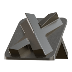 Image of an aluminum stand with a type III clear hardcoat PTFE impregnated anodized finish.