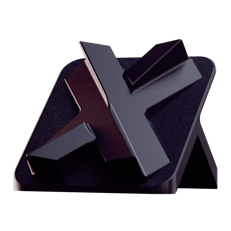 Image of an aluminum stand with a type III purple hardcoat anodized finish.