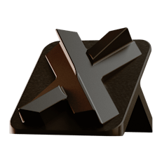 Image of an aluminum stand with a type III orange hardcoat anodized finish.