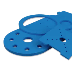 Blue EVA sheet cut parts.