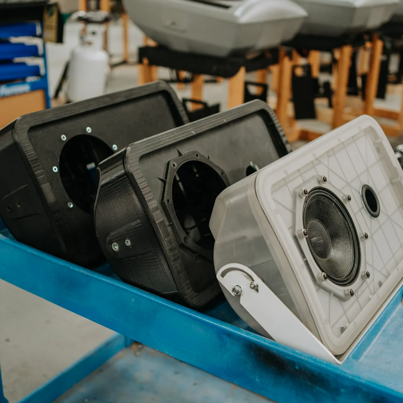 3D-printed speaker prototypes made by Xometry for Danley Sound Labs