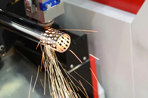 Laser tube cutting. Image Credit: Shutterstock.com/Pixel B