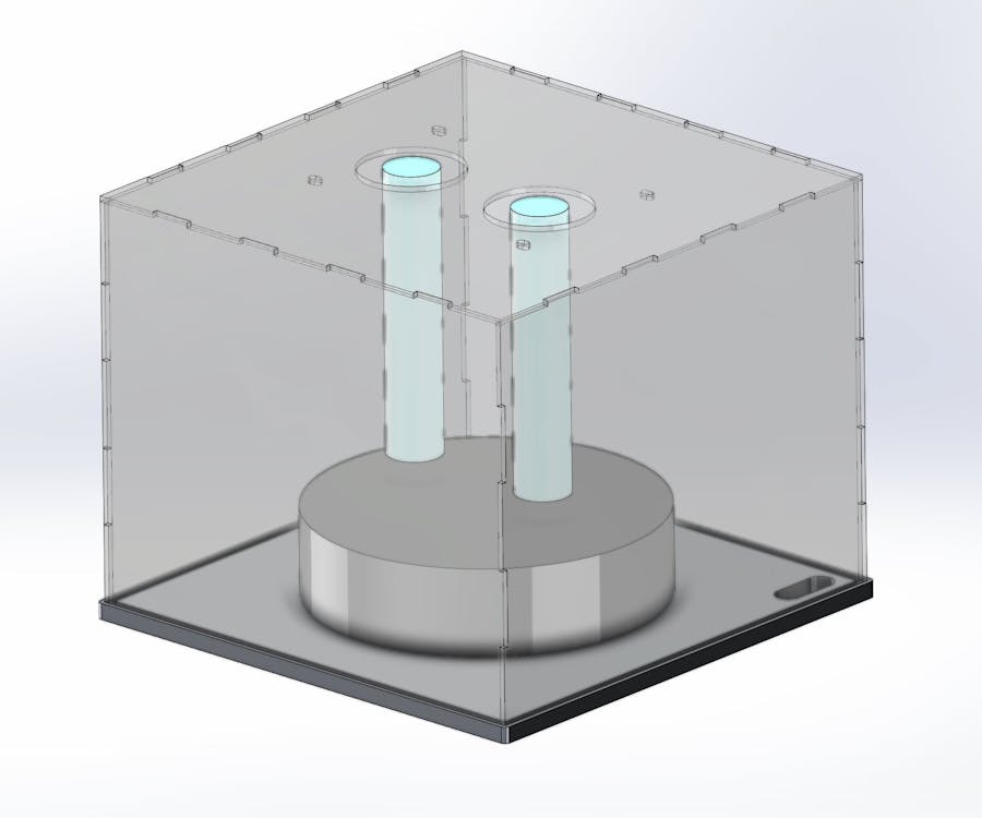 CAD preview of Xometrys UV light chamber