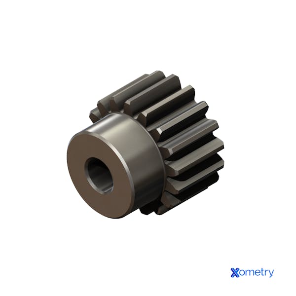 A pulley gear made of medium-carbon steel.
