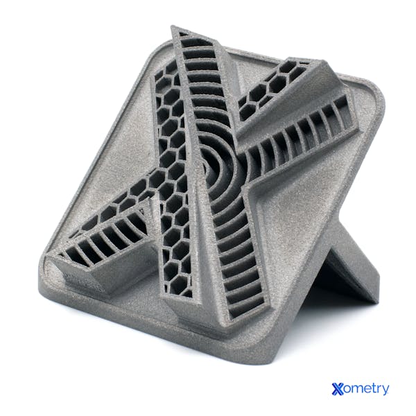 A stainless steel part printed with Xometry's DMLS service.