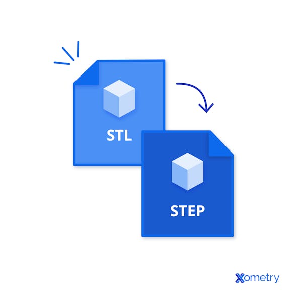 STL to STEP conversion illustration