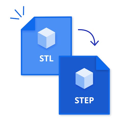 STL to STEP conversion illustration