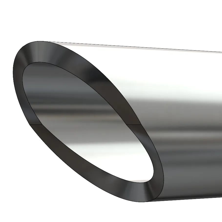 A normalized miter cut on round tube in SolidWorks