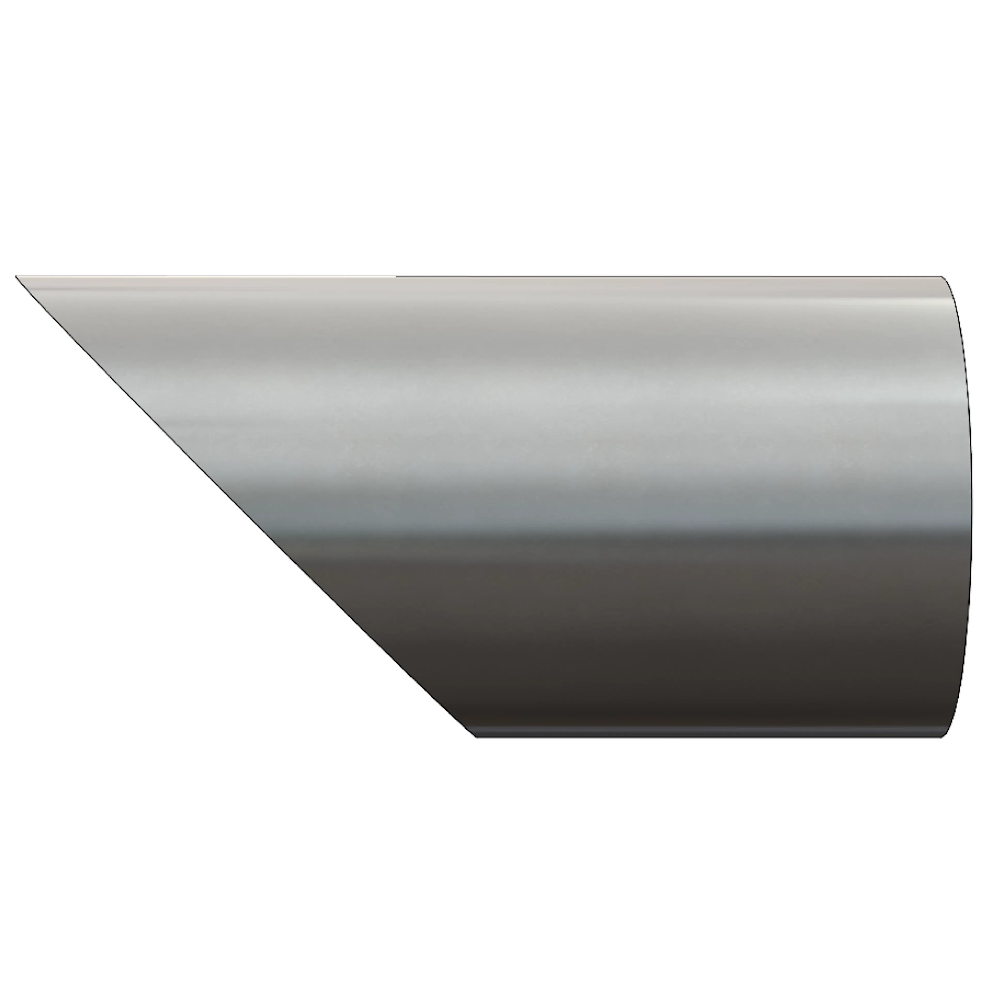 A side view of a miter cut on round tube in SolidWorks.
