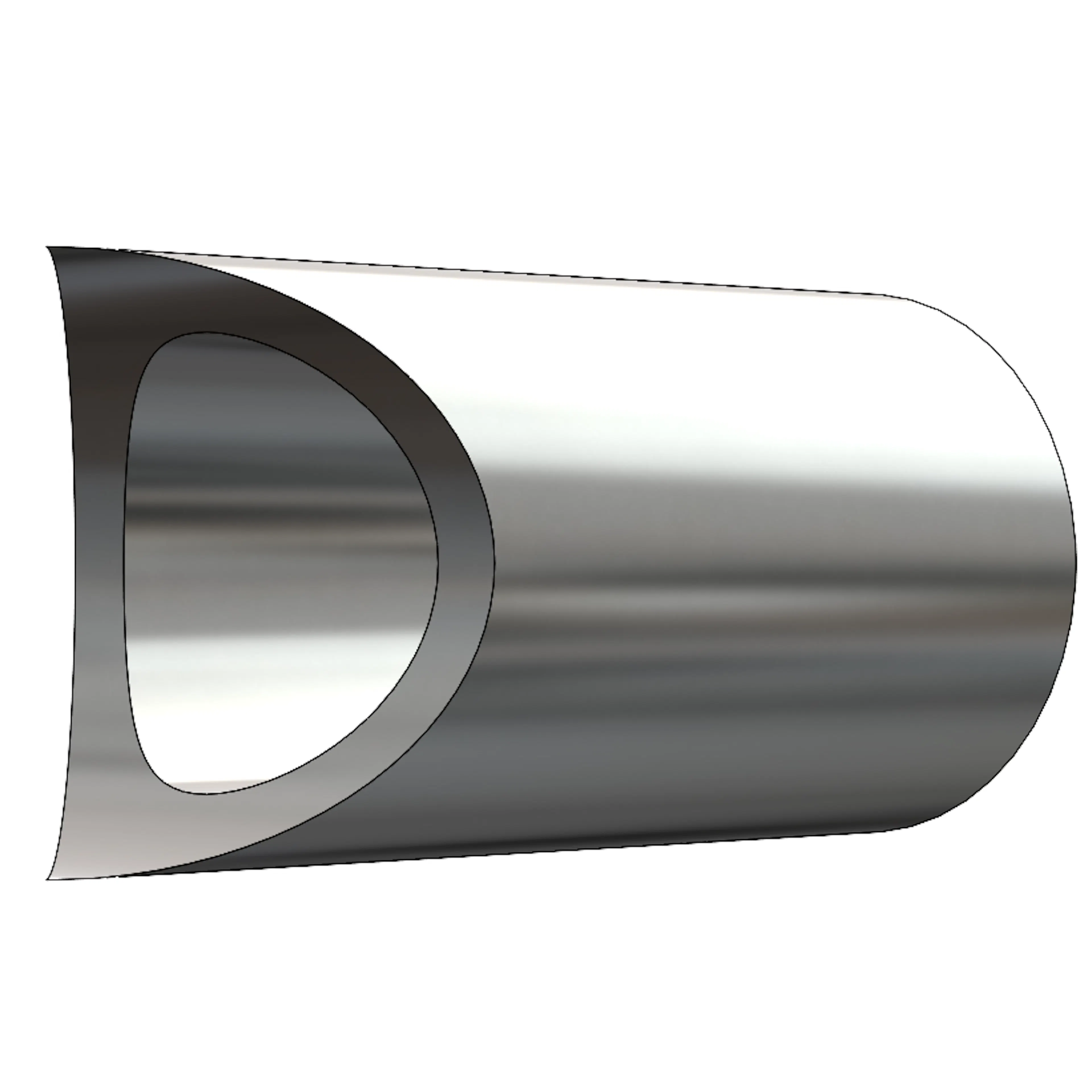 A coped round tube in SolidWorks.