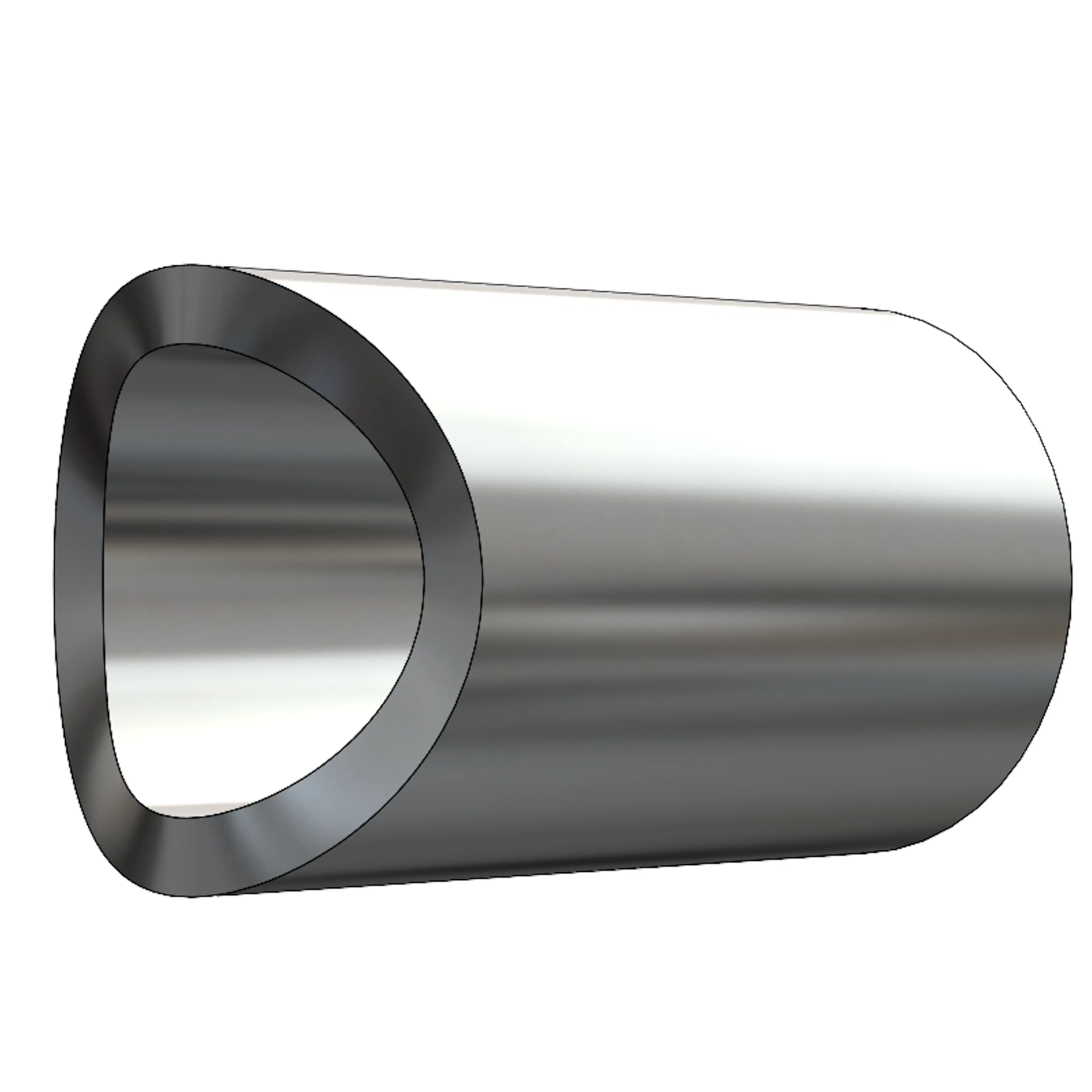 A normalized cope on round tube in SolidWorks.