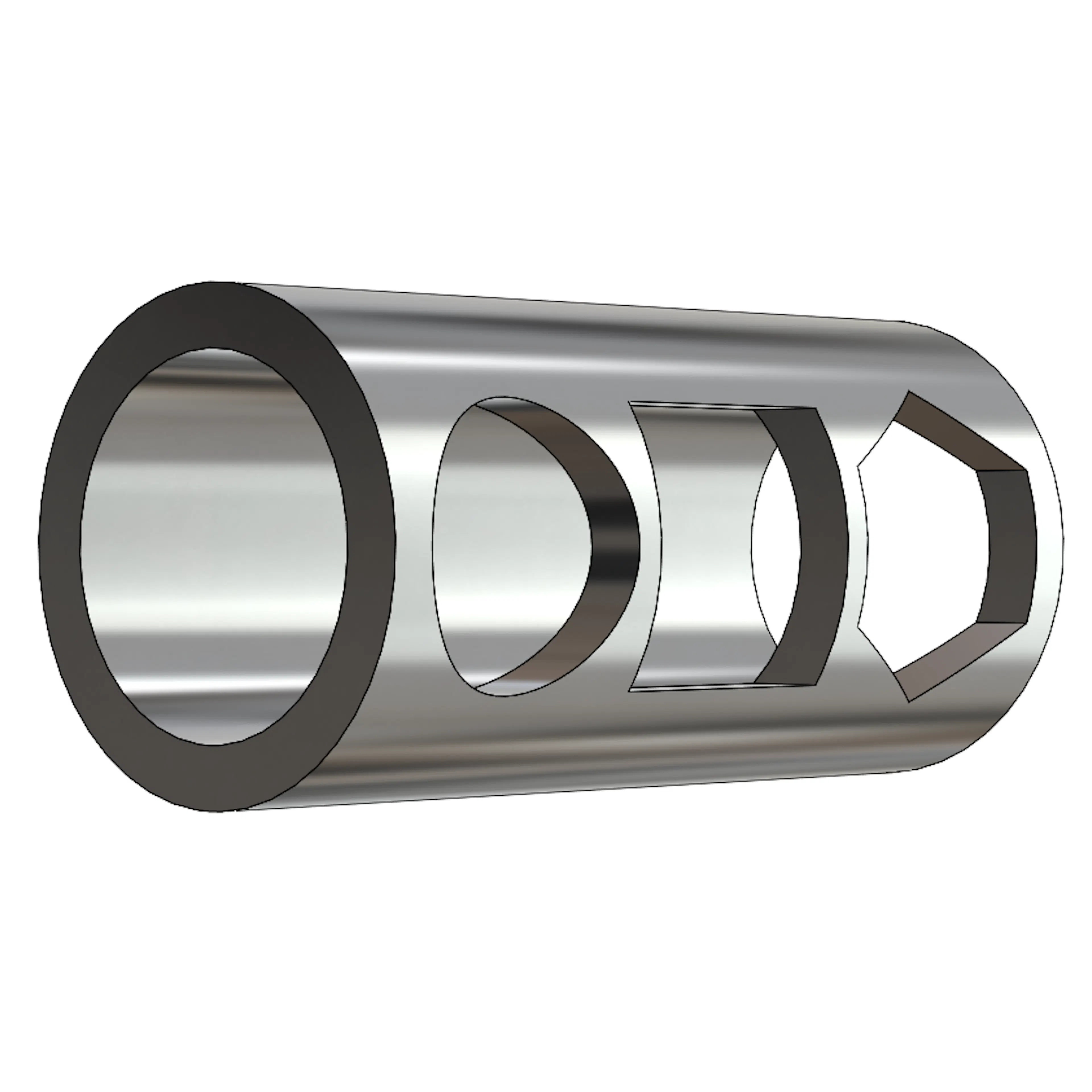 Three holes on a round tube in SolidWorks