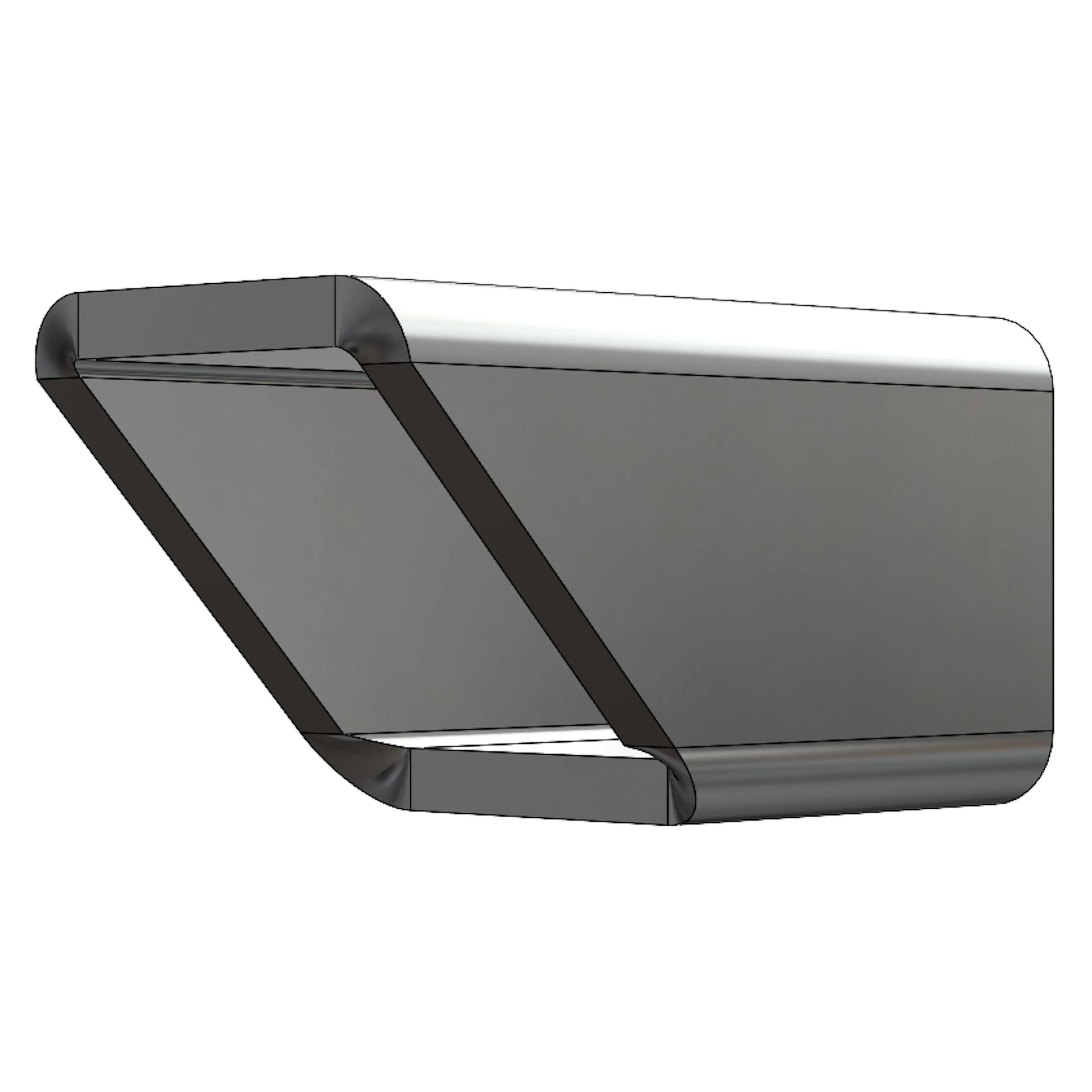 A normalized miter on square tube in SolidWorks.