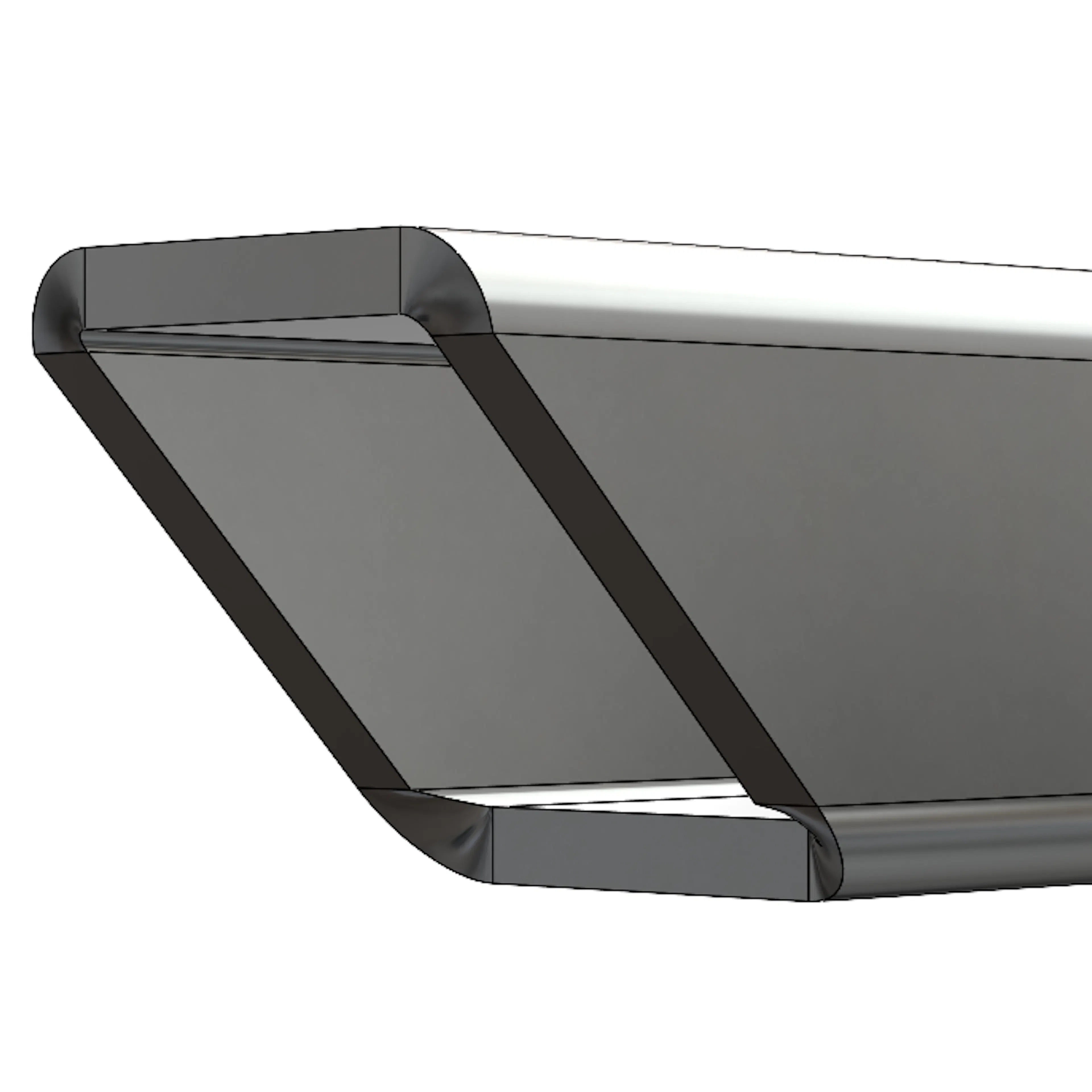 A normalized miter on square tube in SolidWorks.