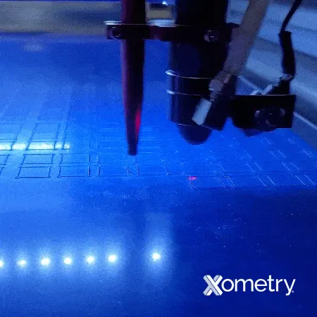 Acrylic being laser cut