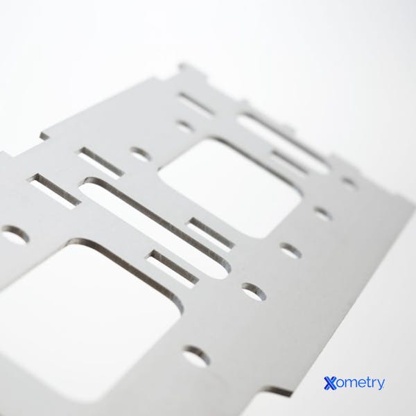 A laser cut aluminum part