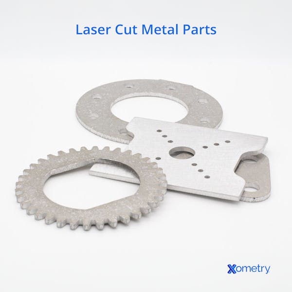 Laser cut aluminum parts made by Xometry