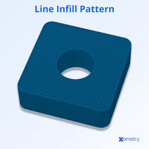 A part with a line infill pattern.