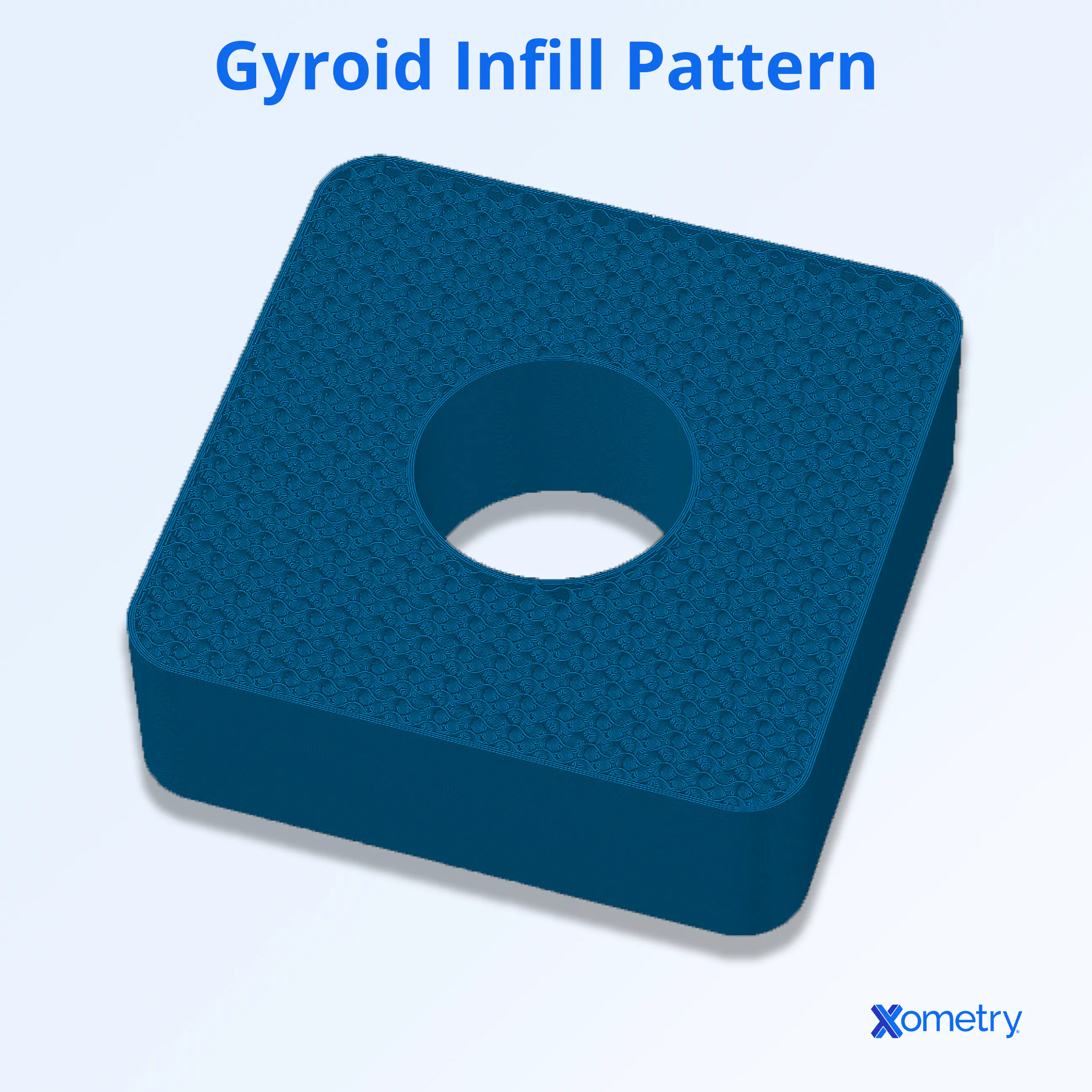 A part with a gyroid infill pattern.