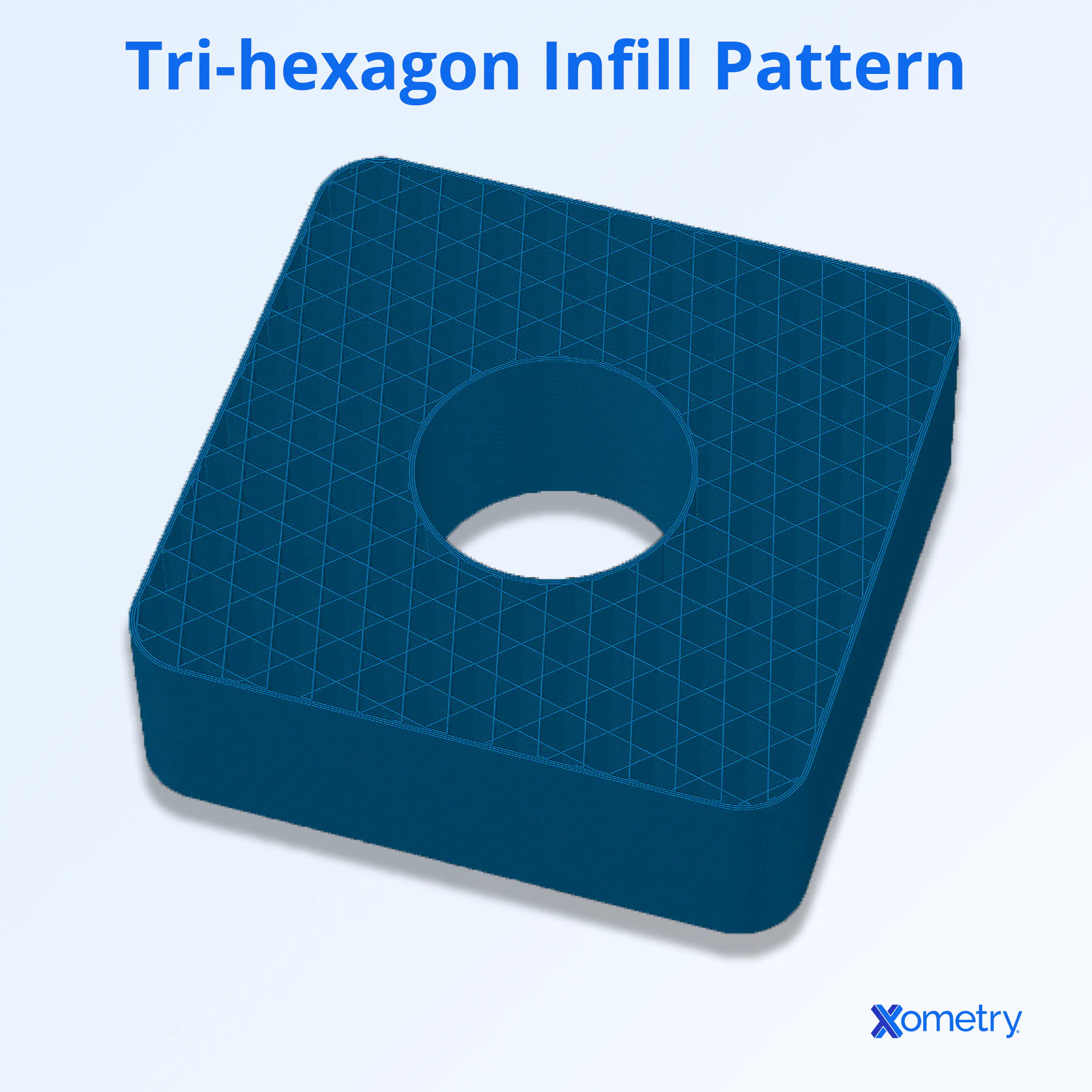 A part with a tri-hexagon infill pattern.