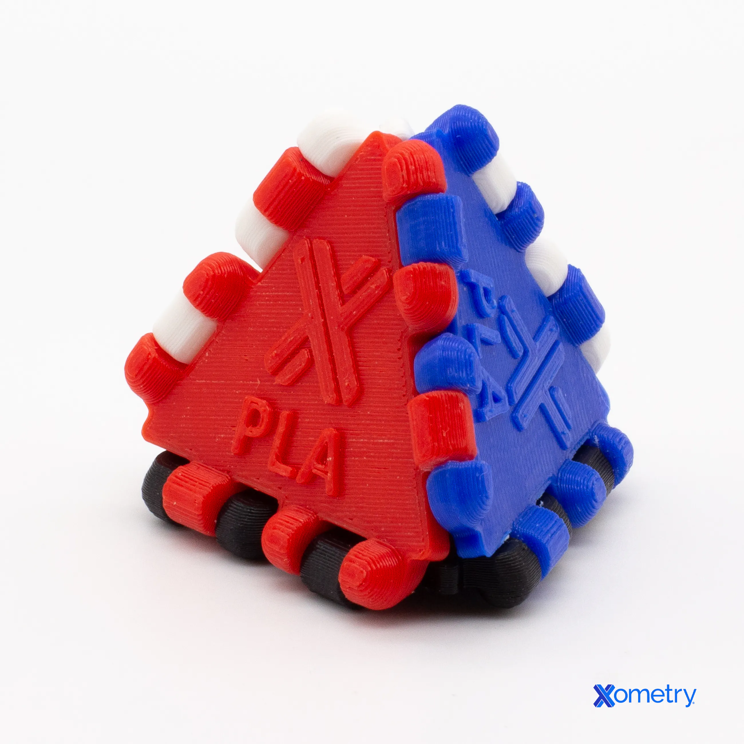 Interconnected PLA parts 3D printed by Xometry.