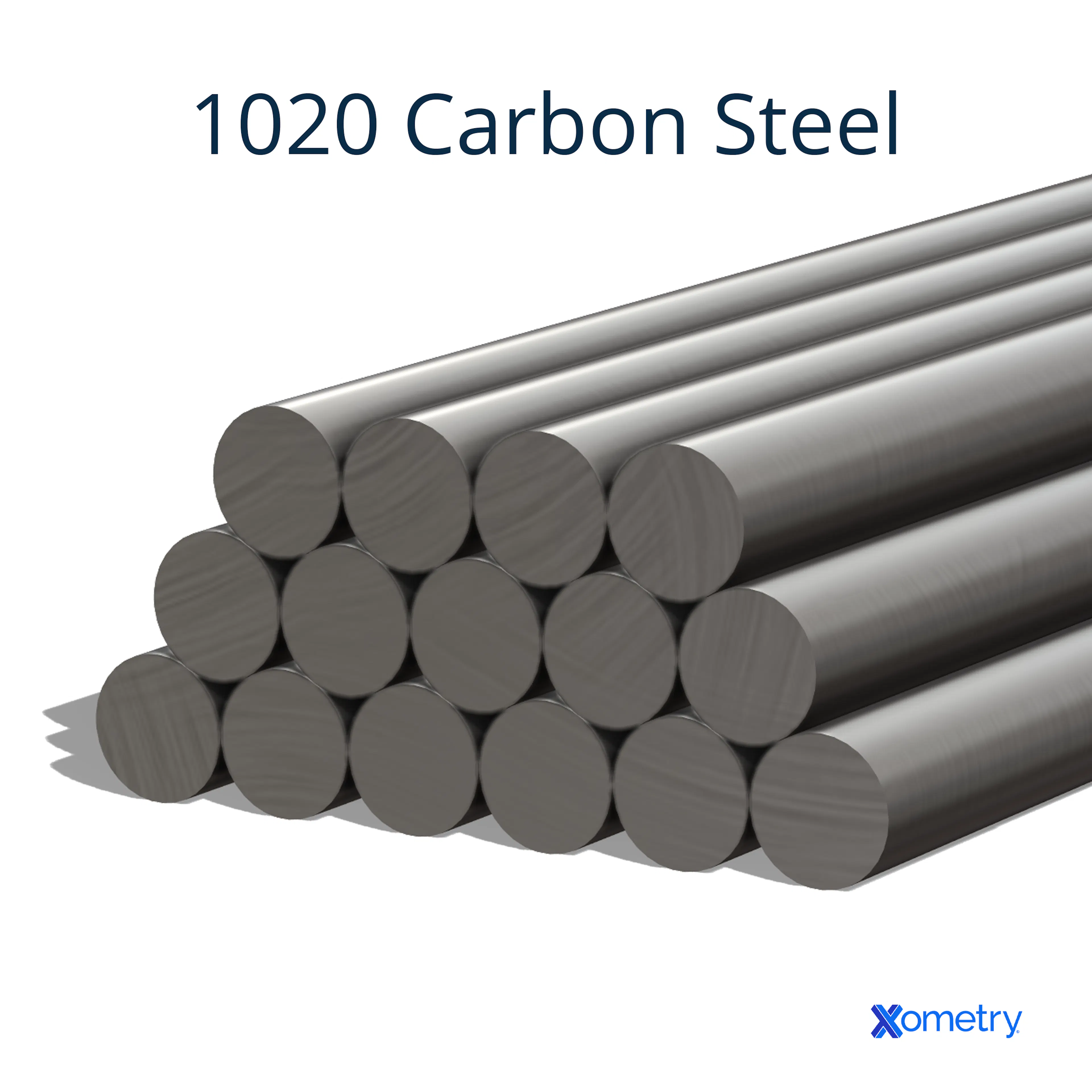 An illustration of 1020 carbon steel rods