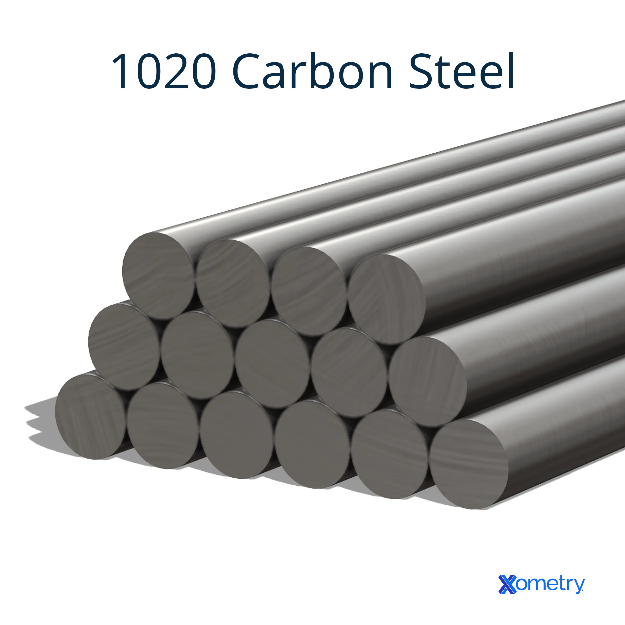 An illustration of 1020 carbon steel rods