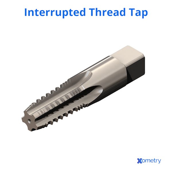 An interrupted thread tap.