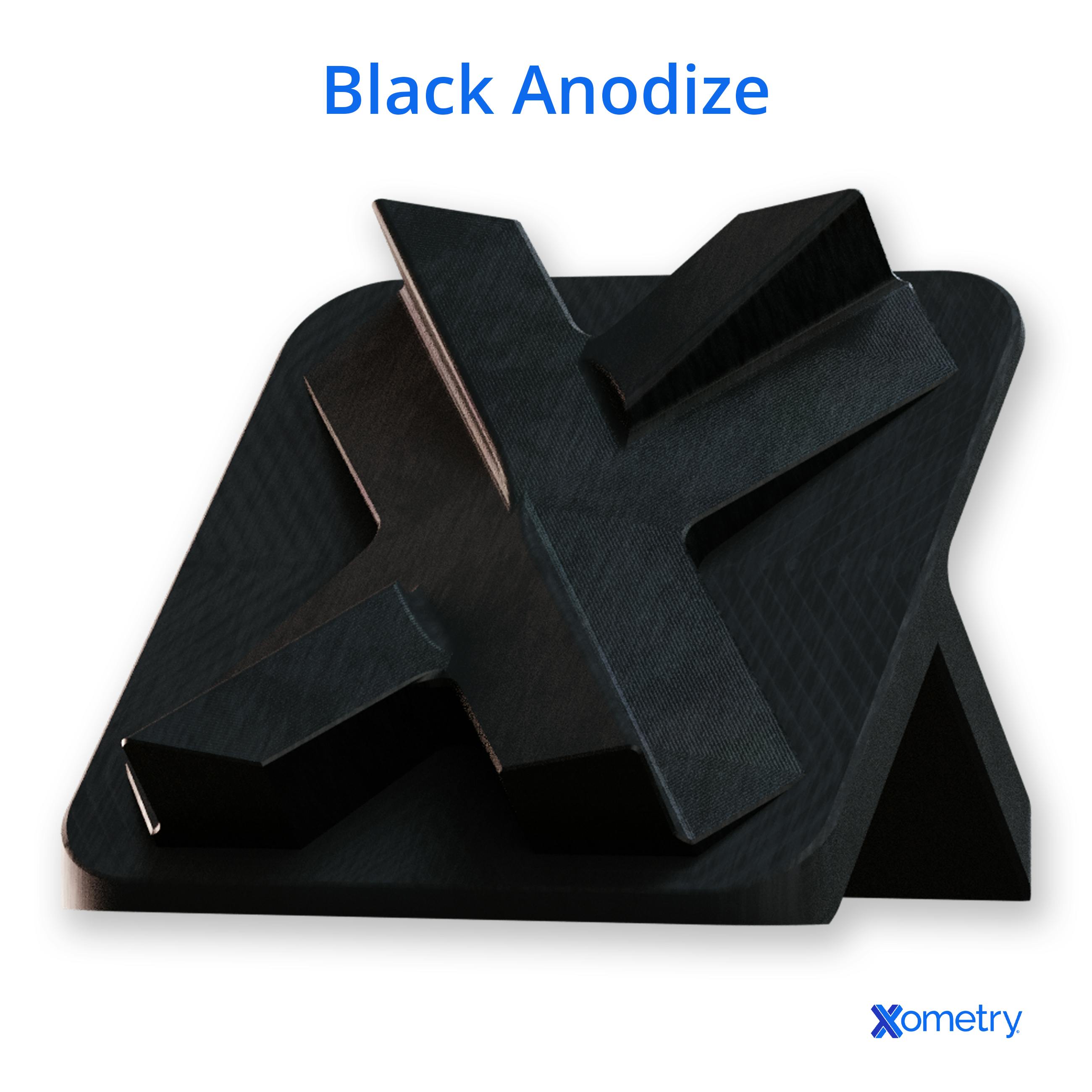 Xometry logo with black anodize finish