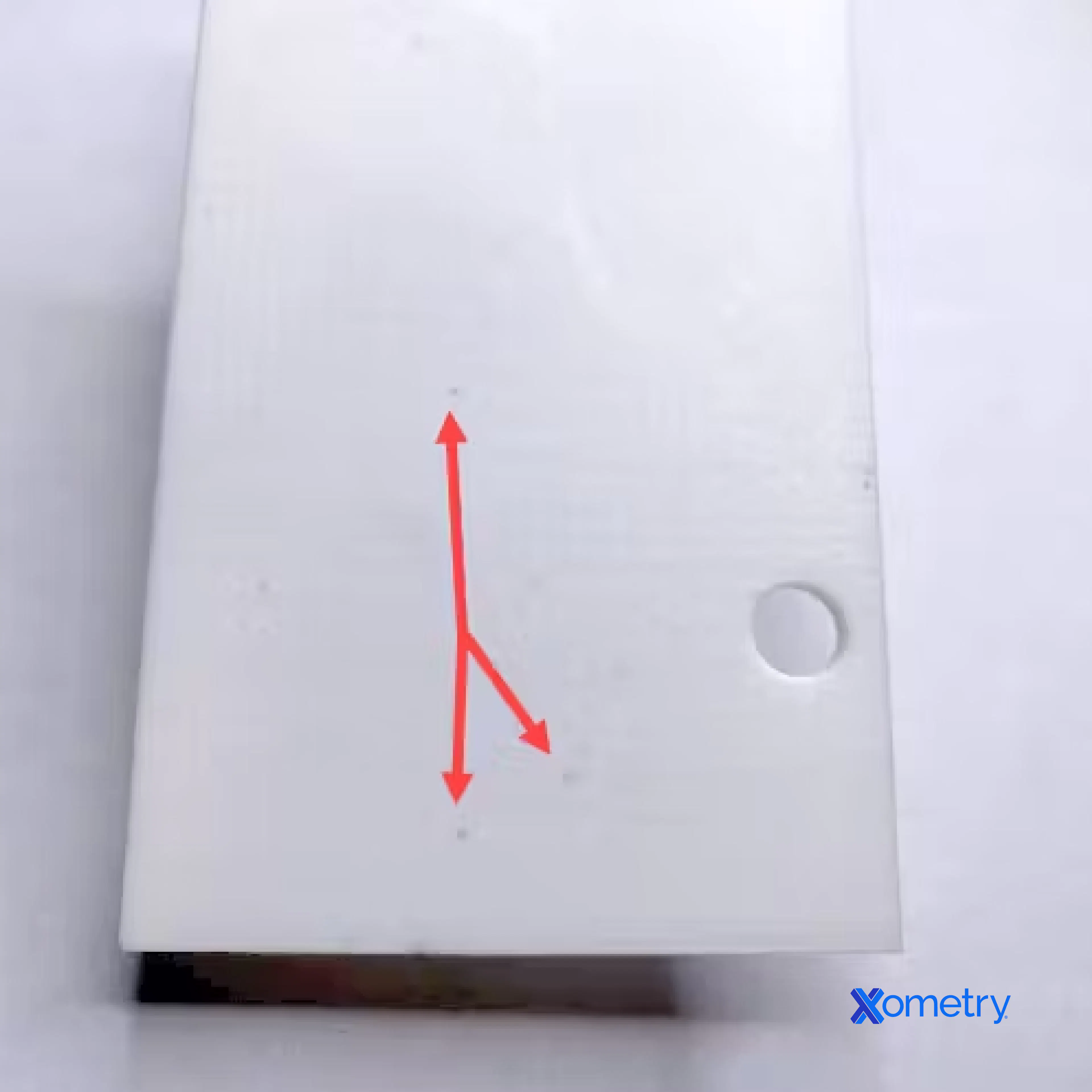 Example of speckling on a white part