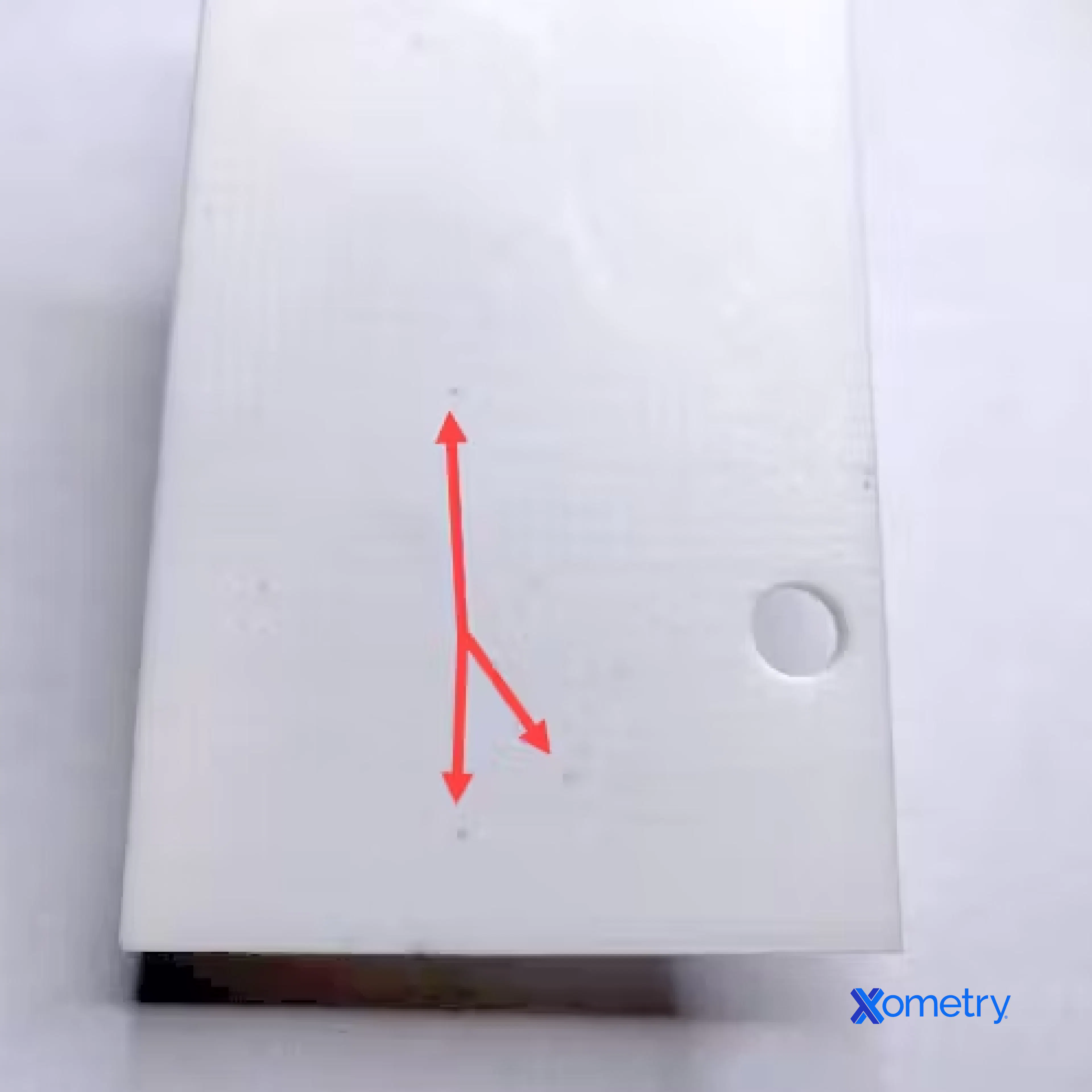 Example of speckling on a white part