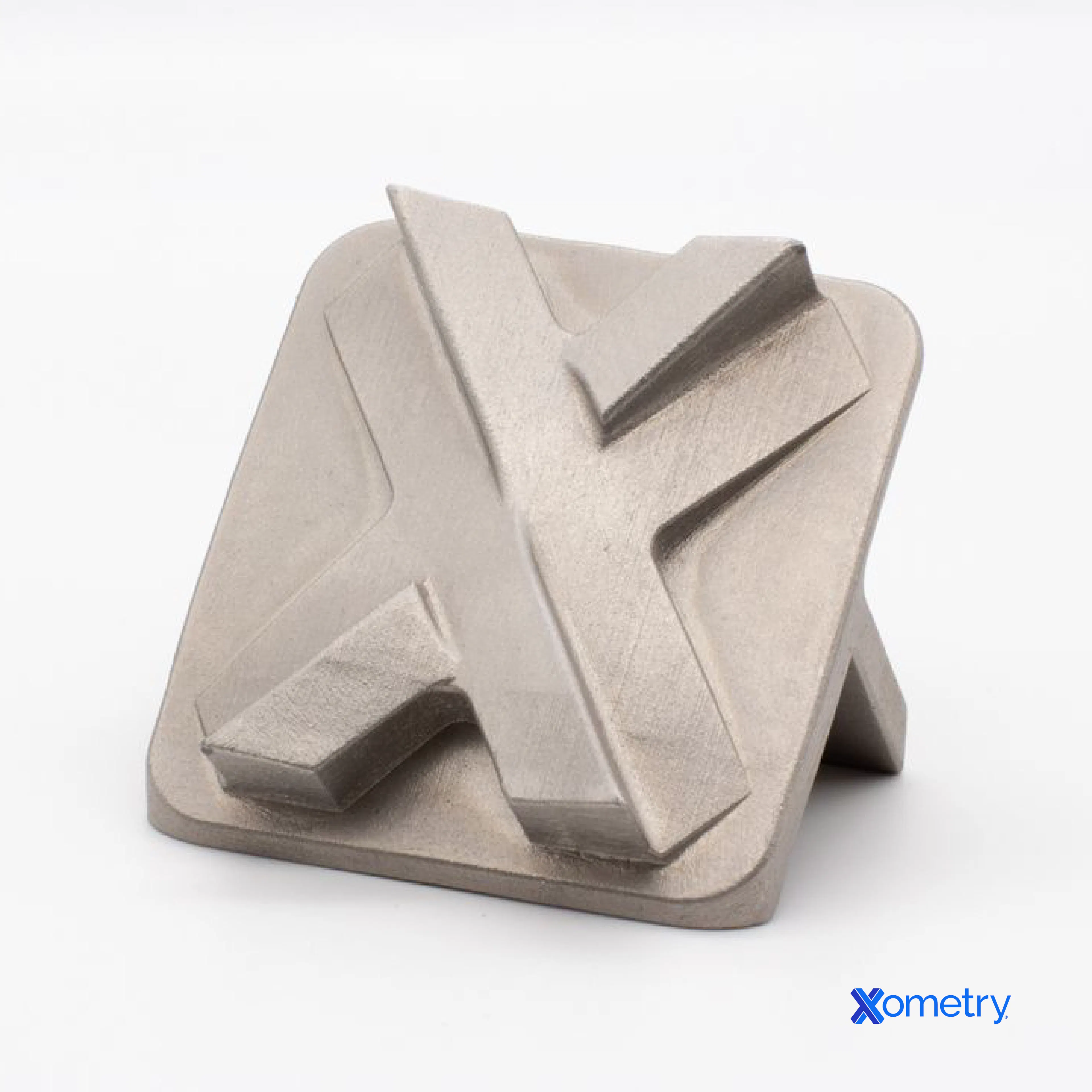 Stainless steel part made by Xometry via Binder jetting.