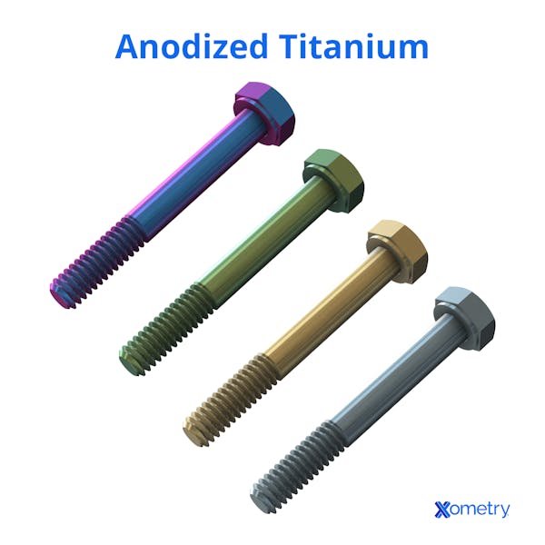 Anodized titanium bolts