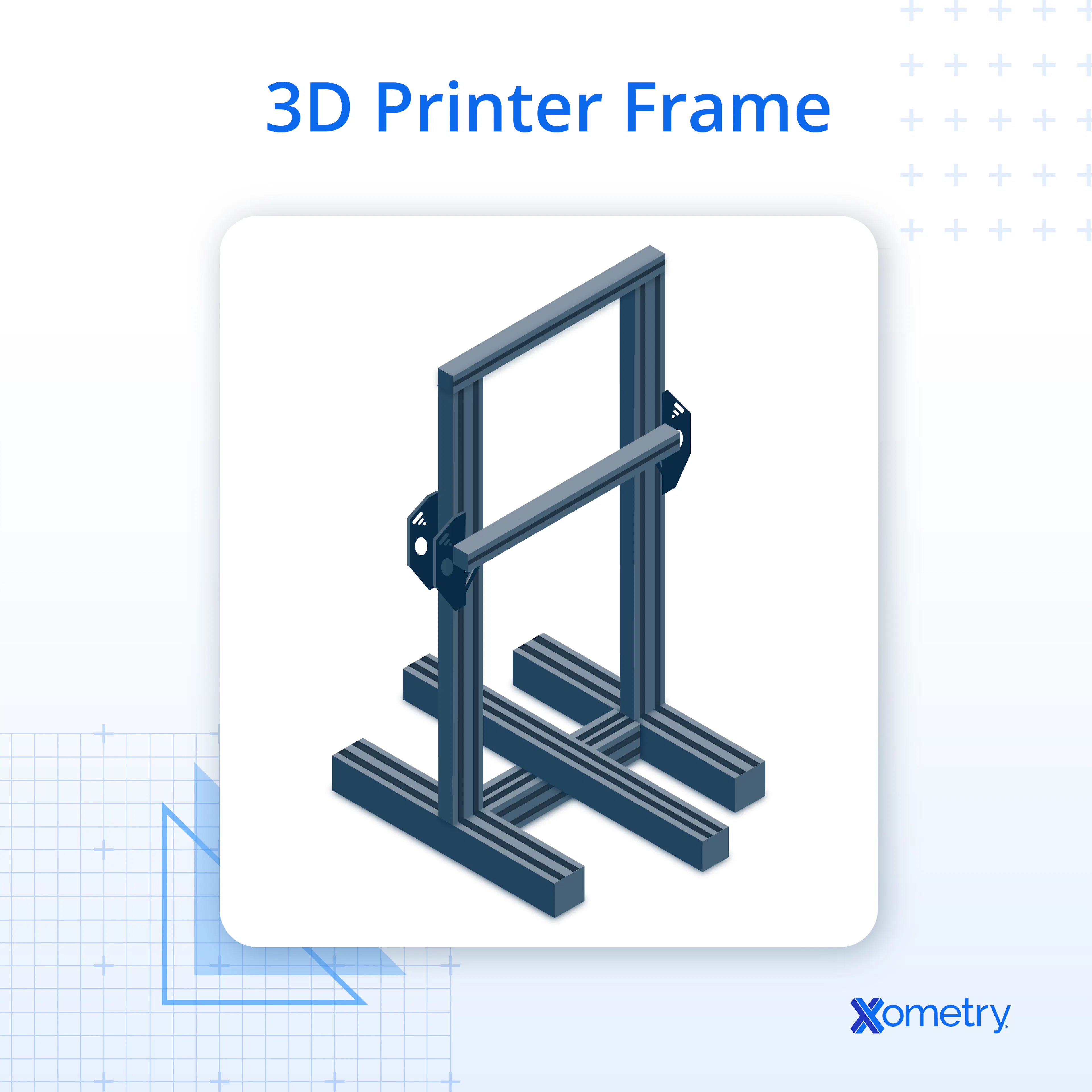 An illustration of a 3D printer frame.