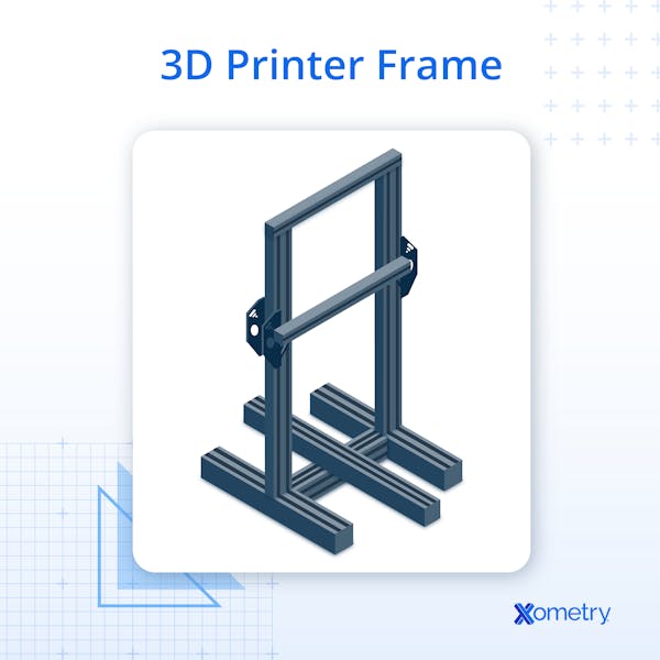 An illustration of a 3D printer frame.